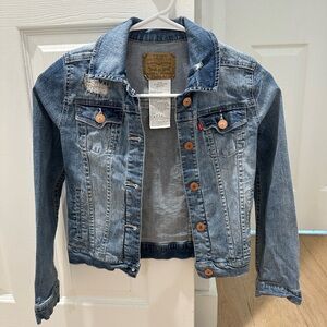 Levi’s denim jacket, distressed, size M/10, in excellent condition